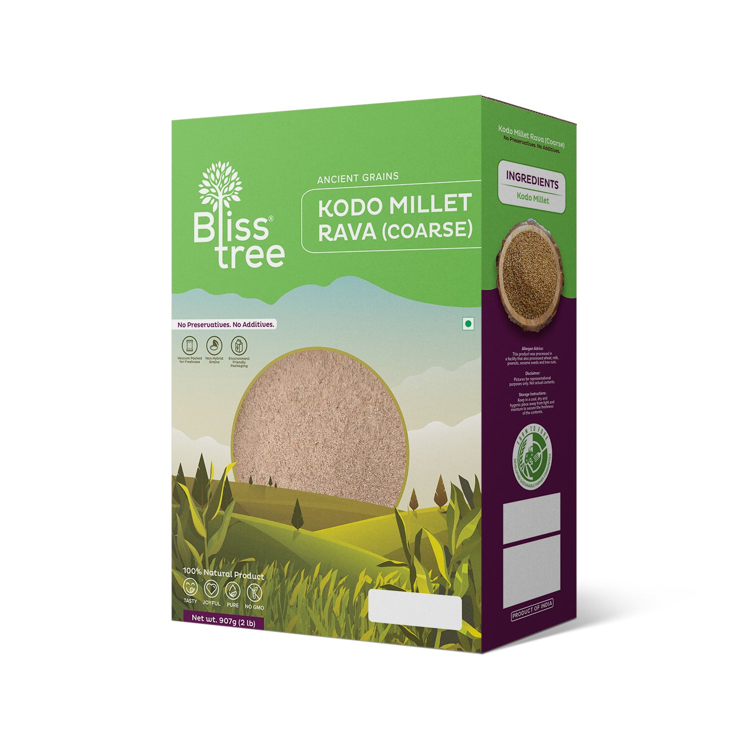 Kodo Millet Rava (Coarse) - 2lb - Bliss Tree